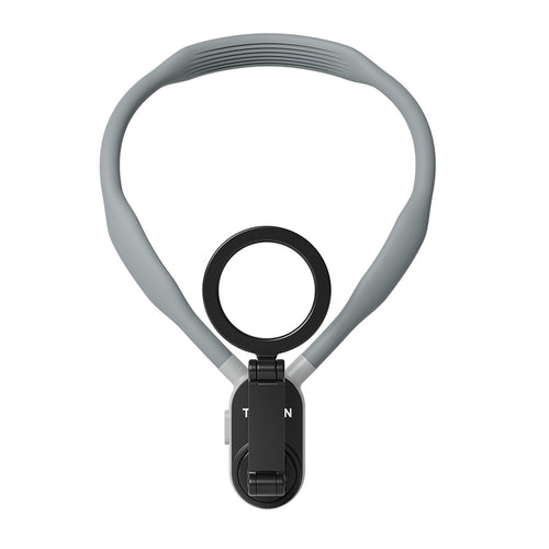 Gray silicone magnetic neck mount for phones